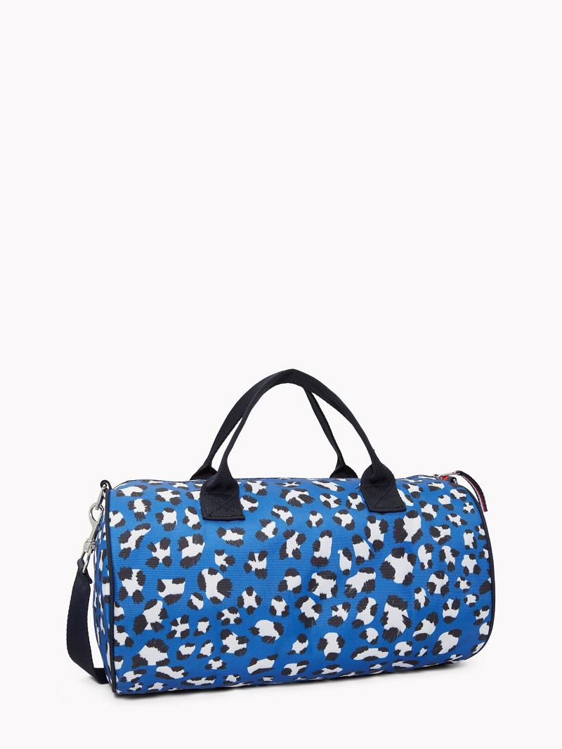 Lány Tommy Hilfiger Cheetah Duffle Táska Kék | HU 2019UZG